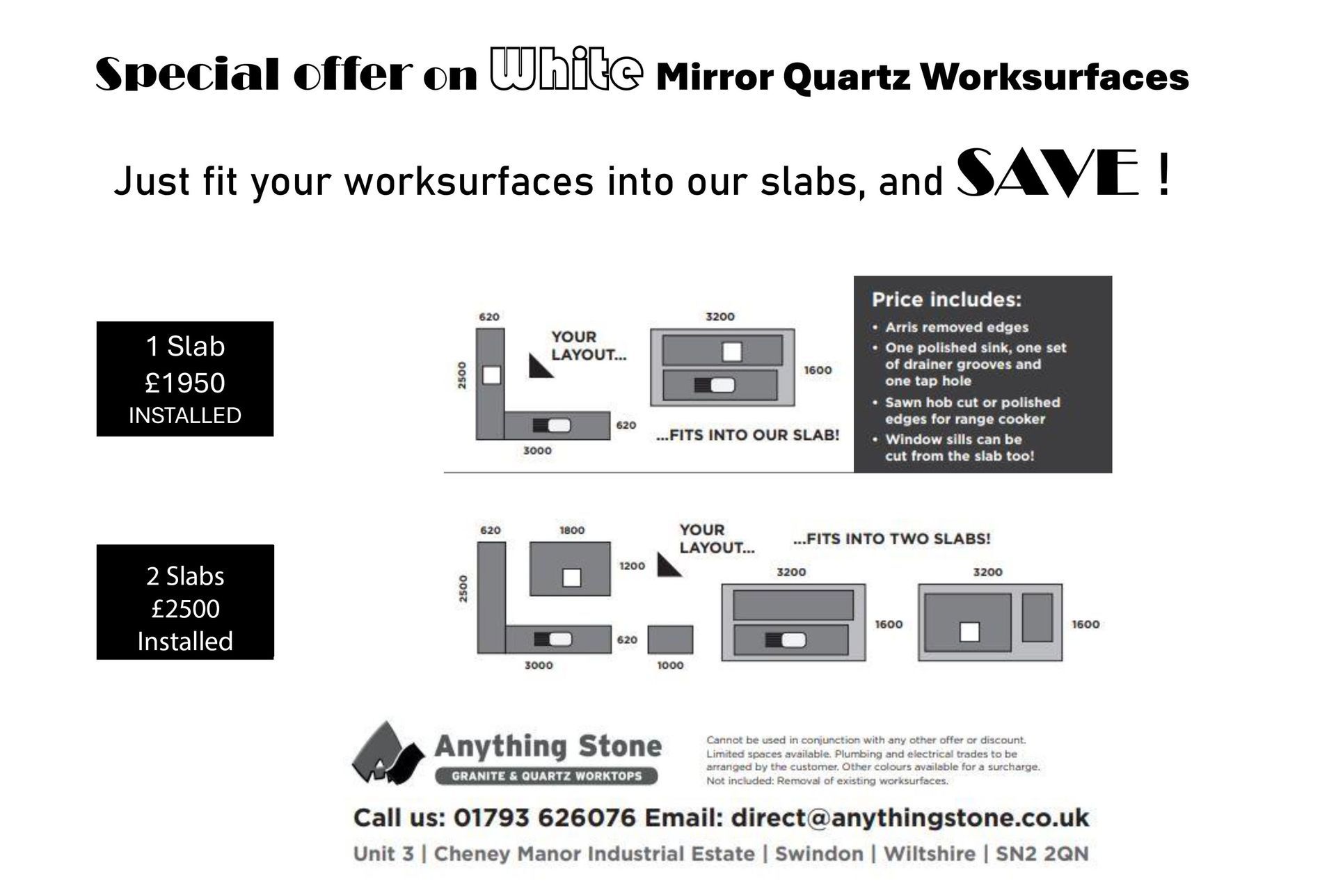 white quartz worktop special offer
