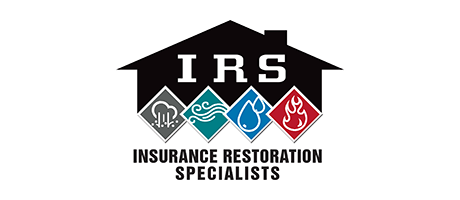 a logo for a company called irs insurance restoration specialists .