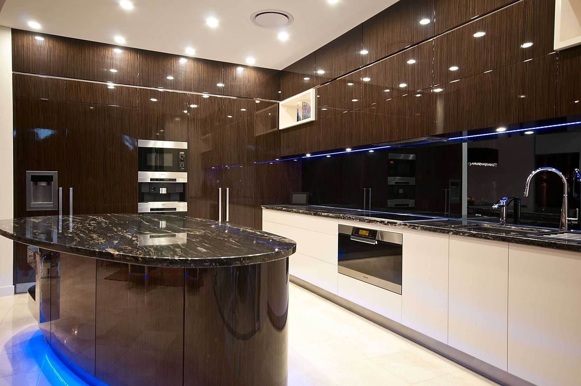 Corso Kitchen with Brown Cabinets — Labrador, QLD — Prestige Kitchens
