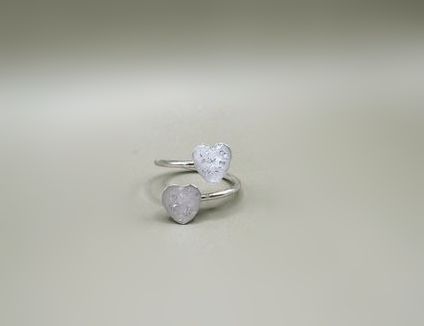 double ring heart shapped