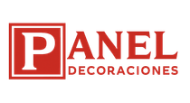 Un logotipo rojo y blanco para decoraciones de paneles.