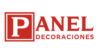Un logotipo rojo y blanco para decoraciones de paneles.