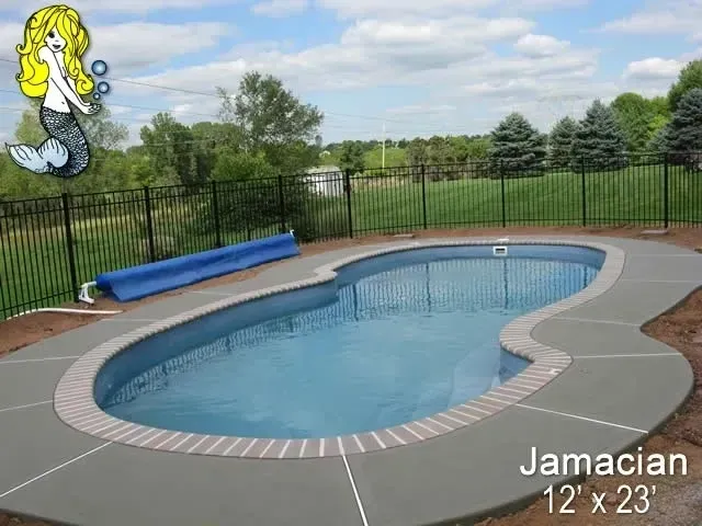 A picture of a Jamacian swimming pool.