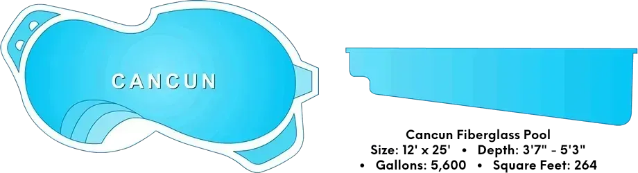 Cancun Fiberglass Pool