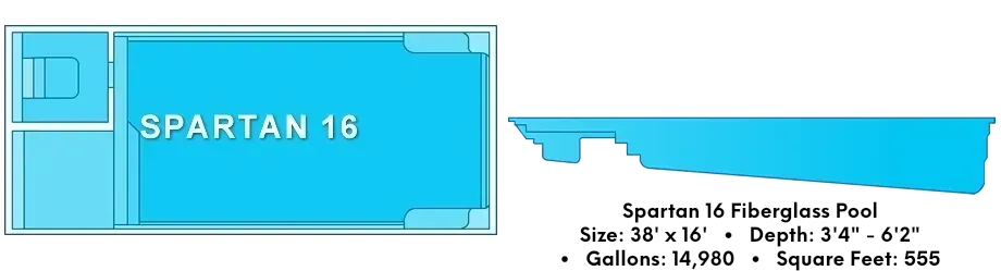 Spartan 16 Fiberglass Pool