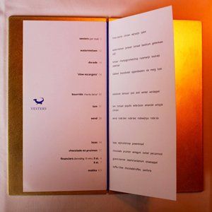 messing menukaart op maat gemaakt