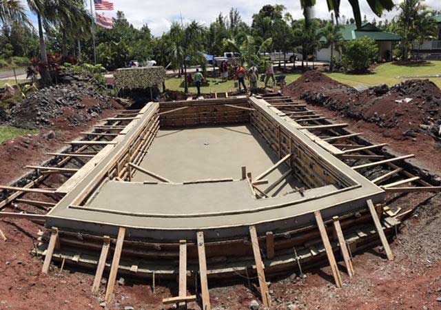 Swimming Pool Layout Construction — Keaau, HI — Kekahu Concrete LLC