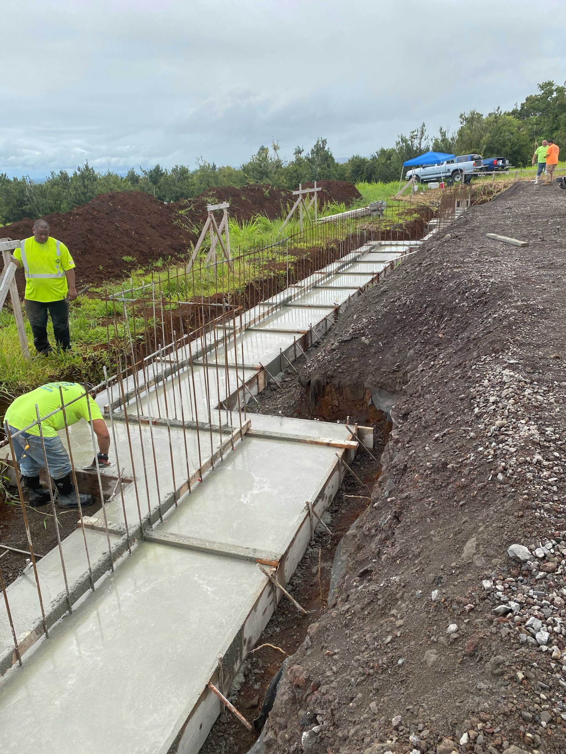 Mason Worker Leveling Concrete — Keaau, HI — Kekahu Concrete LLC