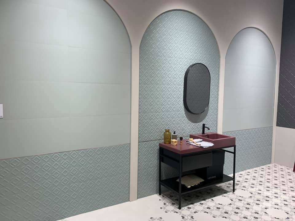 rivestimento bagno verde acqua