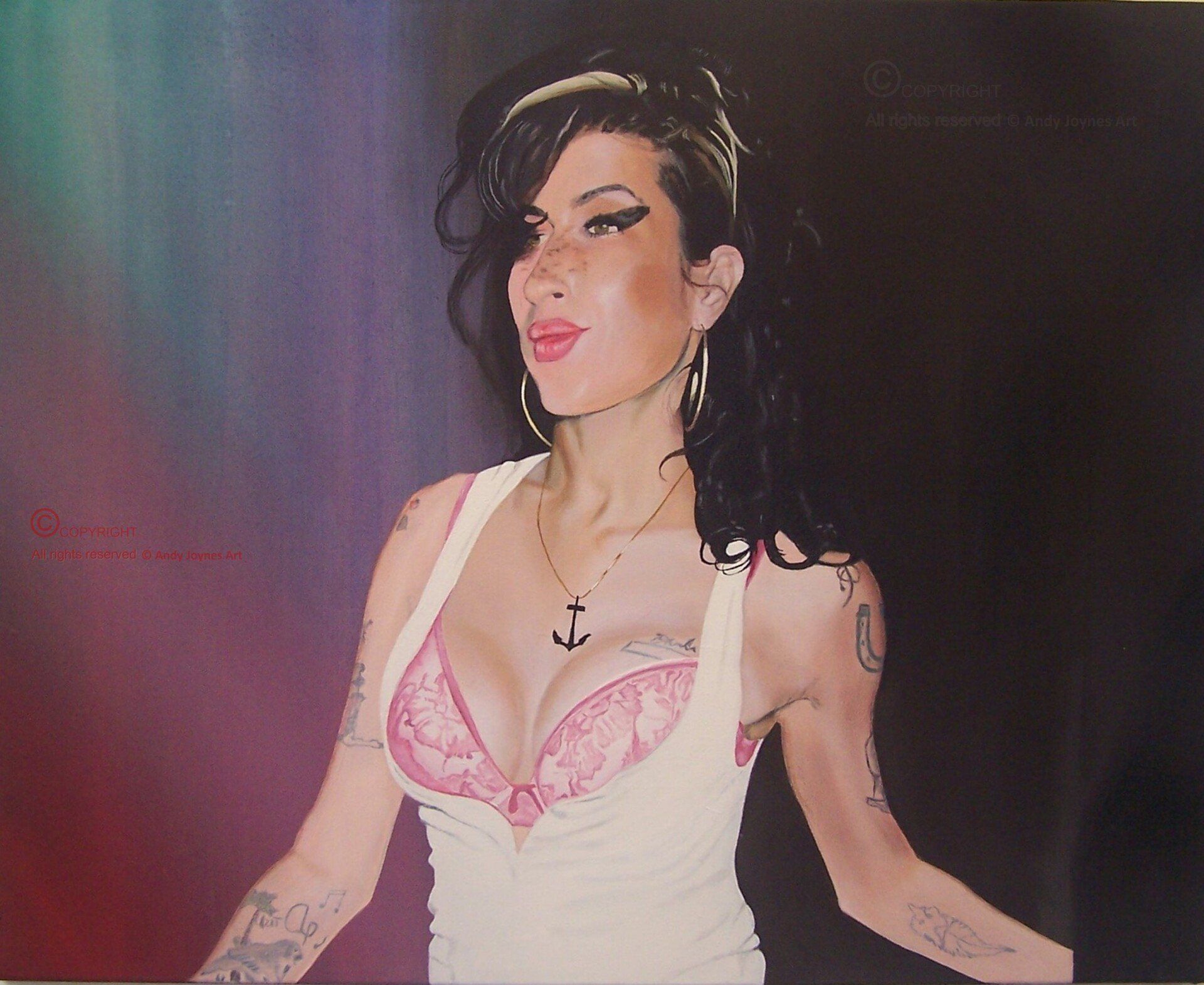 A portrait of the singer Amy Winehouse