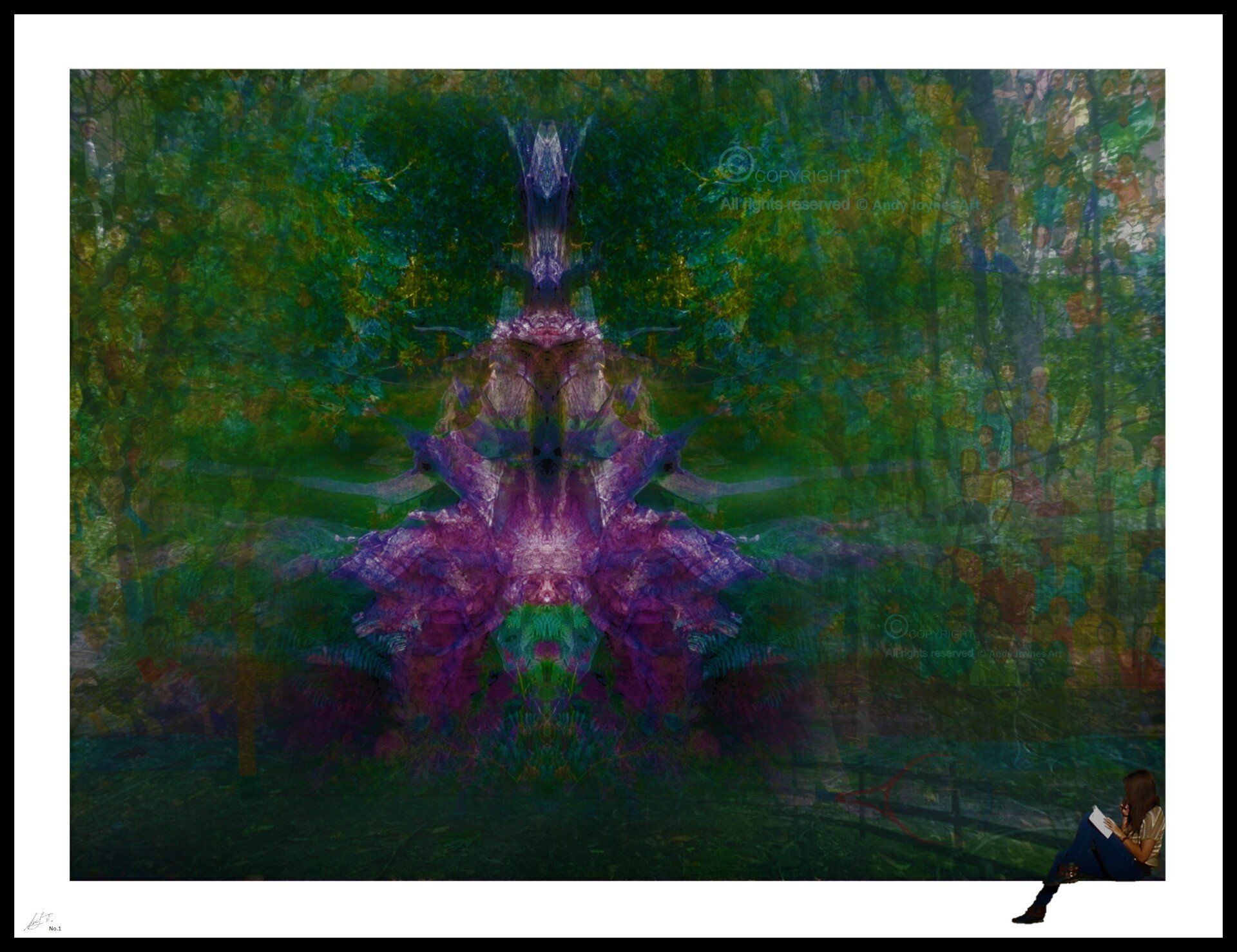 A woodland scene at dusk with ancient woodland Gods