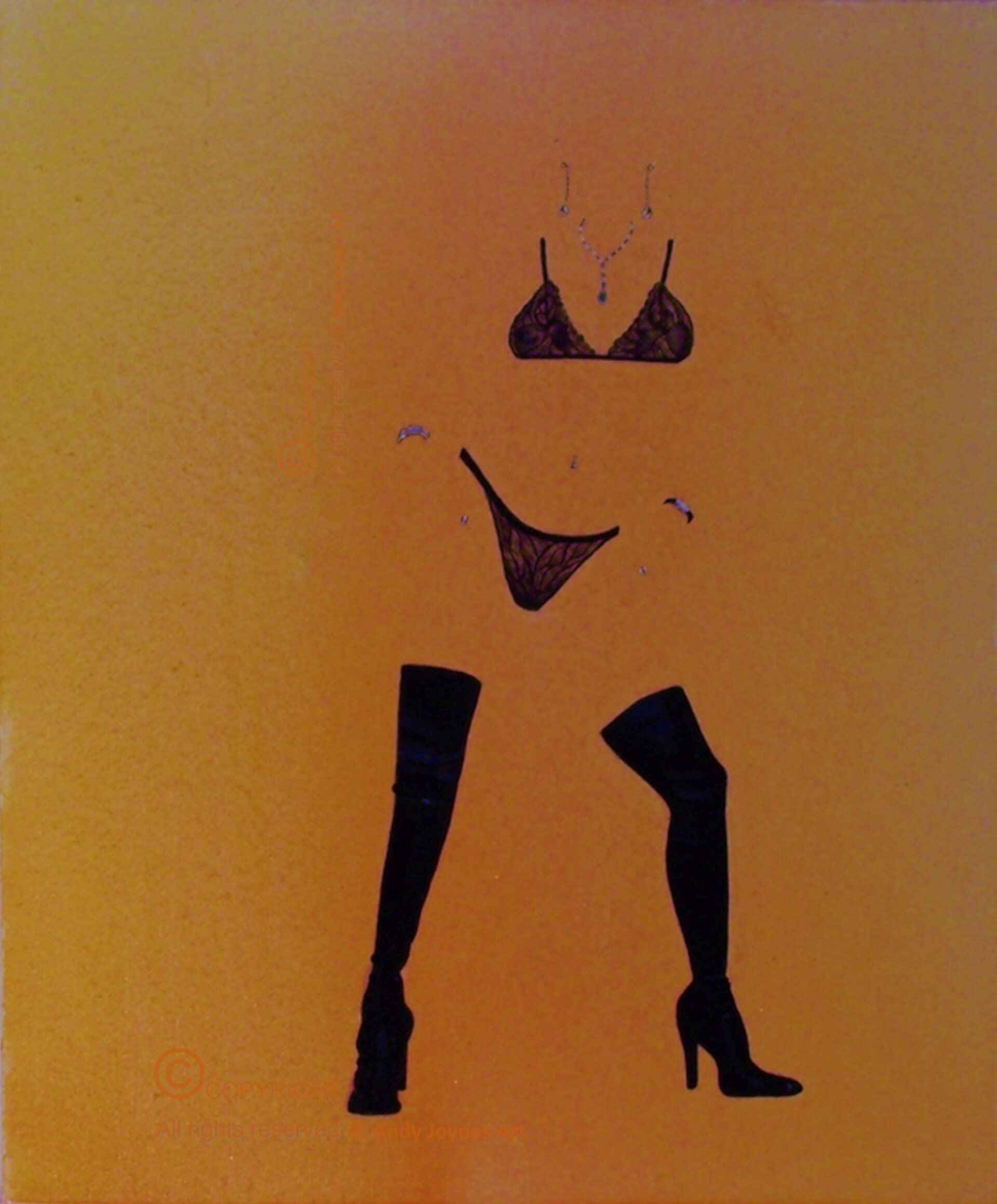 Surreal image a non existent female figure wearing underwear