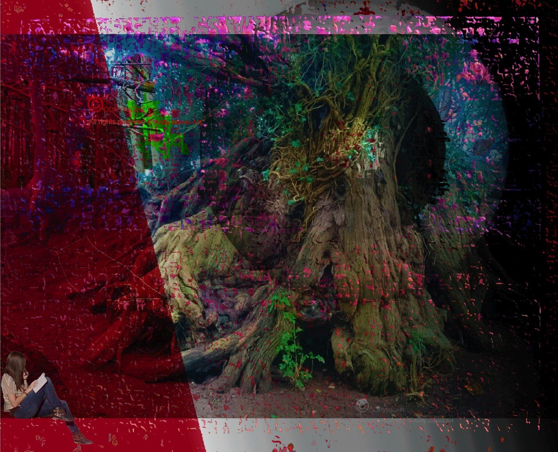A conceptual image of an ancient Yew tree which is over a thousand years old