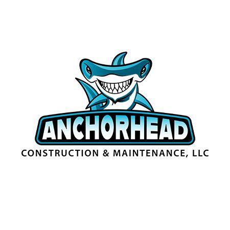 Logo: Cartoon shark with white teeth above 