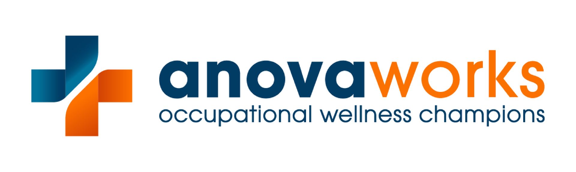 Logo: A plus sign with blue and orange elements, text reads 