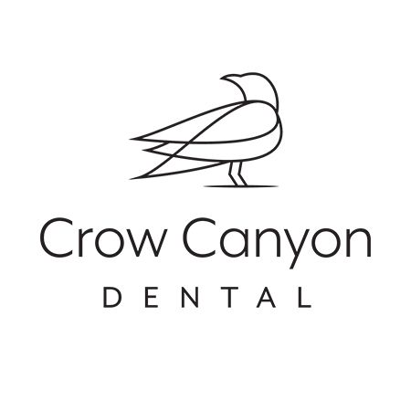 Logo for Crow Canyon Dental: Crow outline over company name.