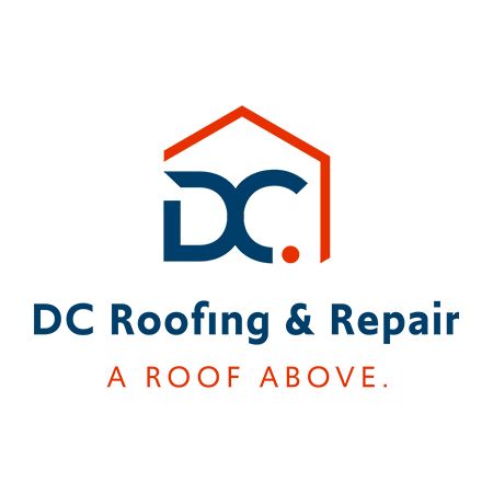 Logo for DC Roofing & Repair: House outline with the initials 