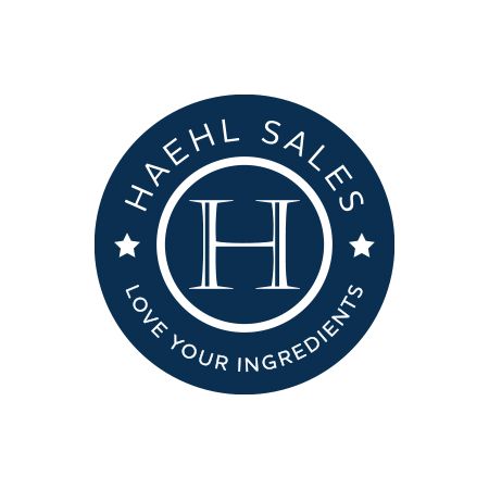 Dark blue circular logo with 