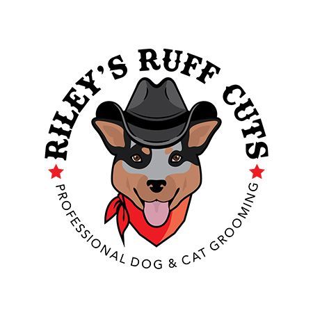 Logo of a dog wearing a cowboy hat and bandana, with text 