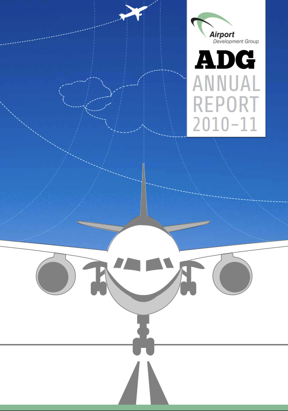 The cover of the annual report for the airport for the year 2018-19
