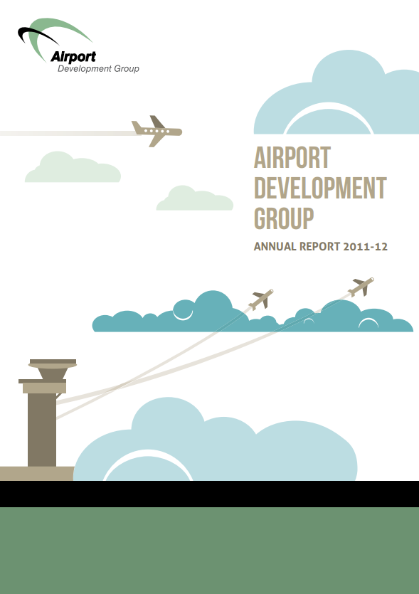 The cover of the airport development group annual report
