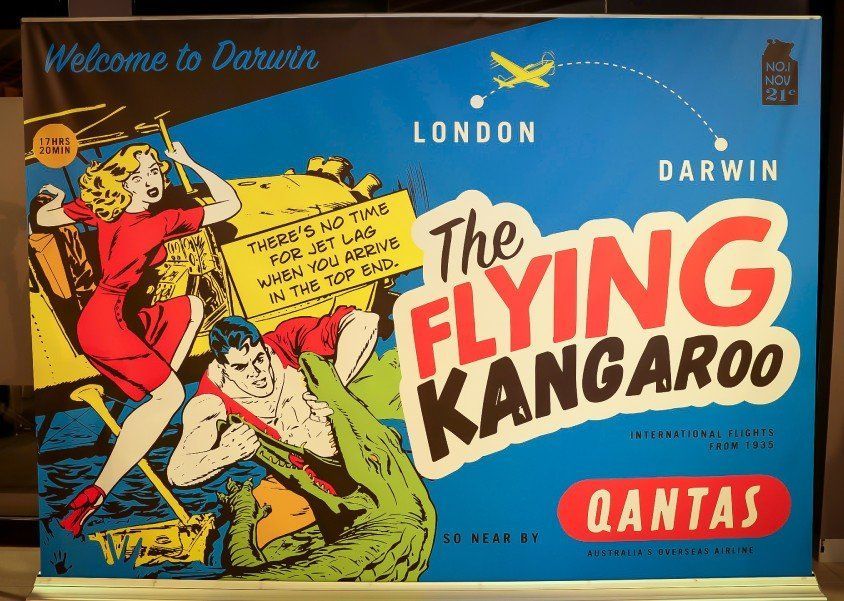 Vintage Qantas travel poster: