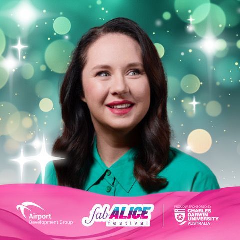 A smiling person in a green shirt against a teal bokeh background for the FabAlice Festival, sponsored by CDU and ADG.