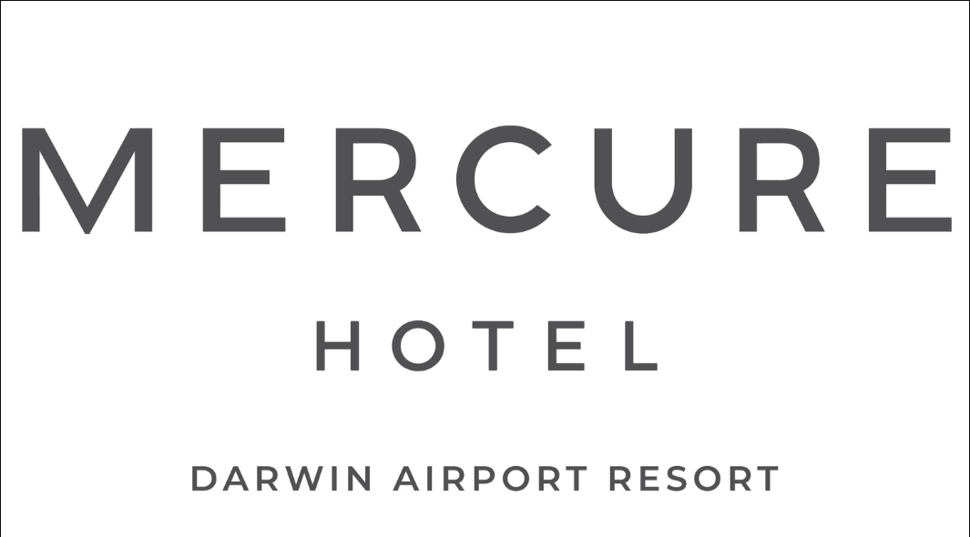 Mercure Hotel Darwin Airport Resort logo in grey text on a white background.