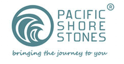 Pacific Shore Stones logo with a wave design in a circle and the text