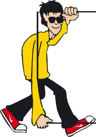 A Cartoon Of A Man Wearing Sunglasses And A Yellow Shirt — Darwin Emergency Glass in Yarrawonga, NT