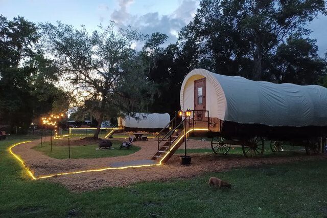 Covered Wagon Animal Experience Family Glamping