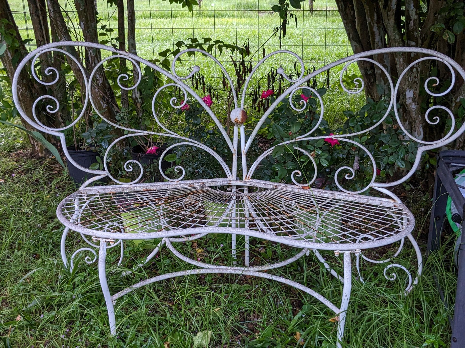 bench shaped like a butterfly
