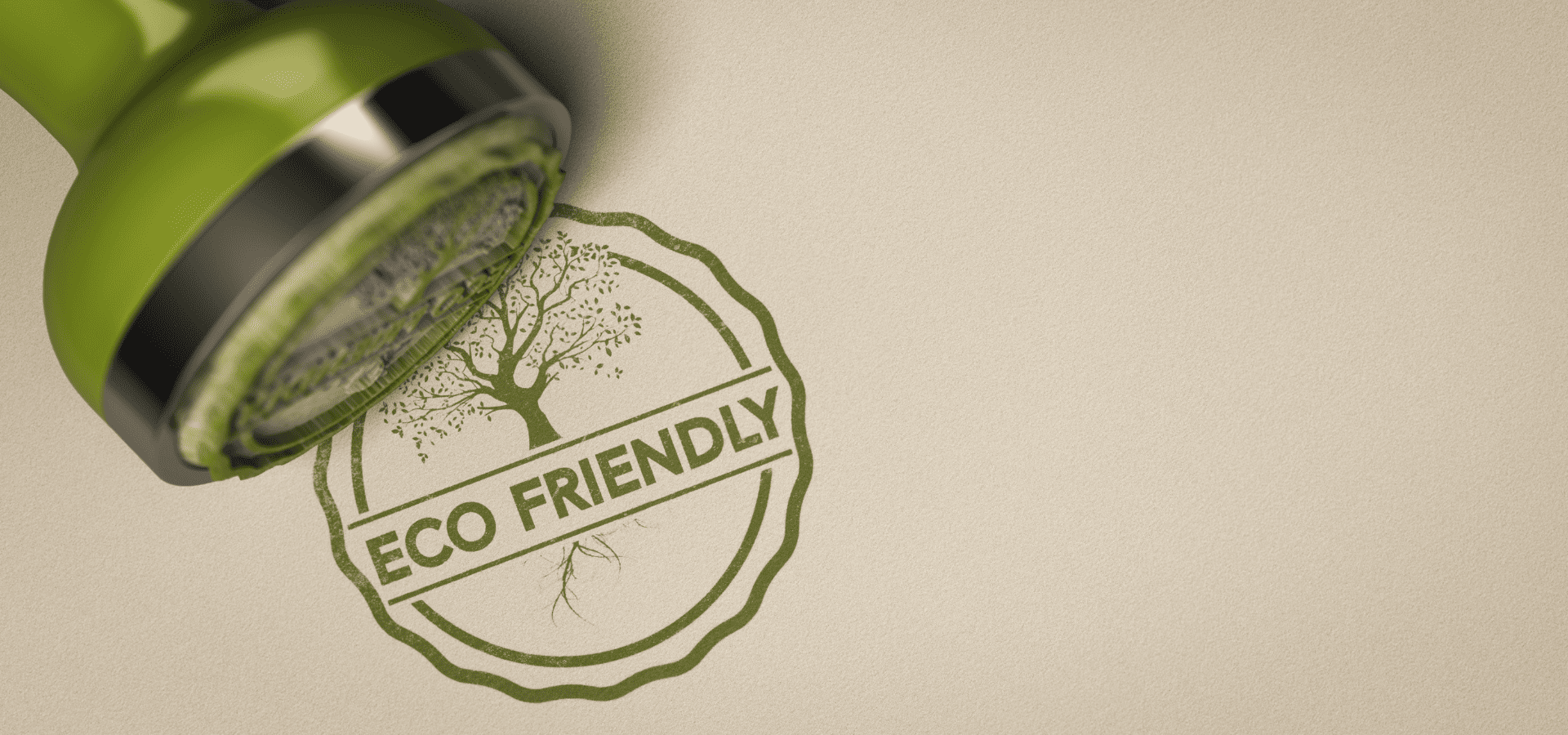 A green eco-friendly circle stamp