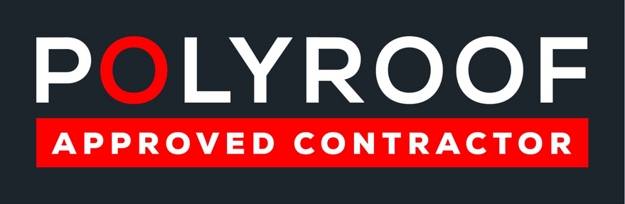 A logo for a company called polyroof approved contractor.