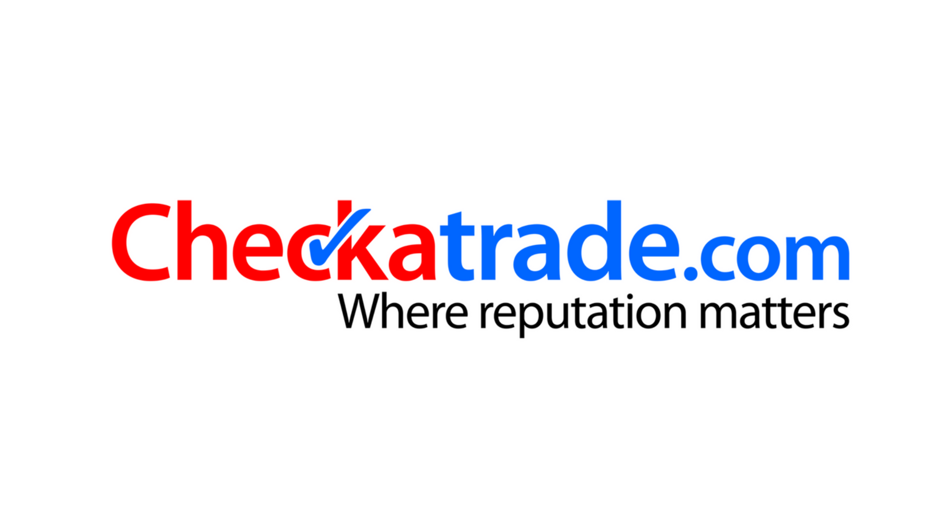 Checkatrade.com logo: Red text with a checkmark, blue text below reads "Where reputation matters".