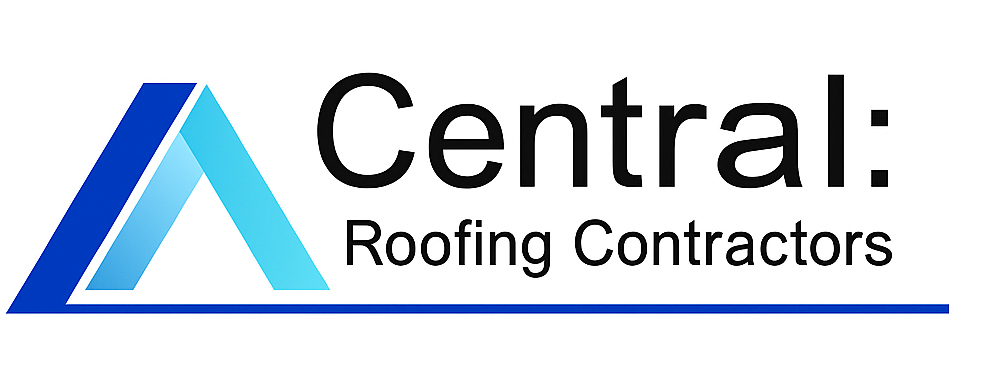 A logo for a company called central roofing contractors.