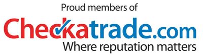 Checkatrade logo: red and blue text with a checkmark, 