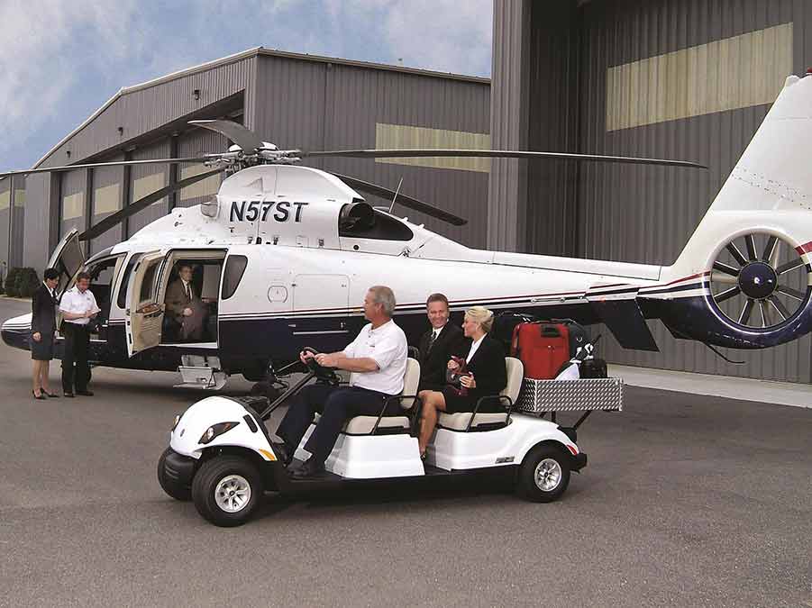 Golf Carts For Sale — Luxurious Helicopter With Golf Cart in Reno, NV