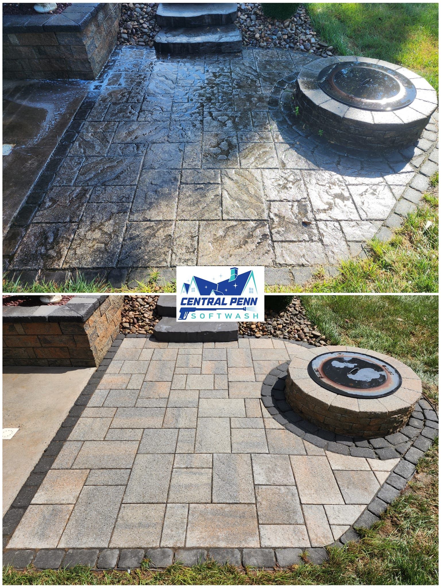 Patio Before and After — Central PA — Central Penn Softwash