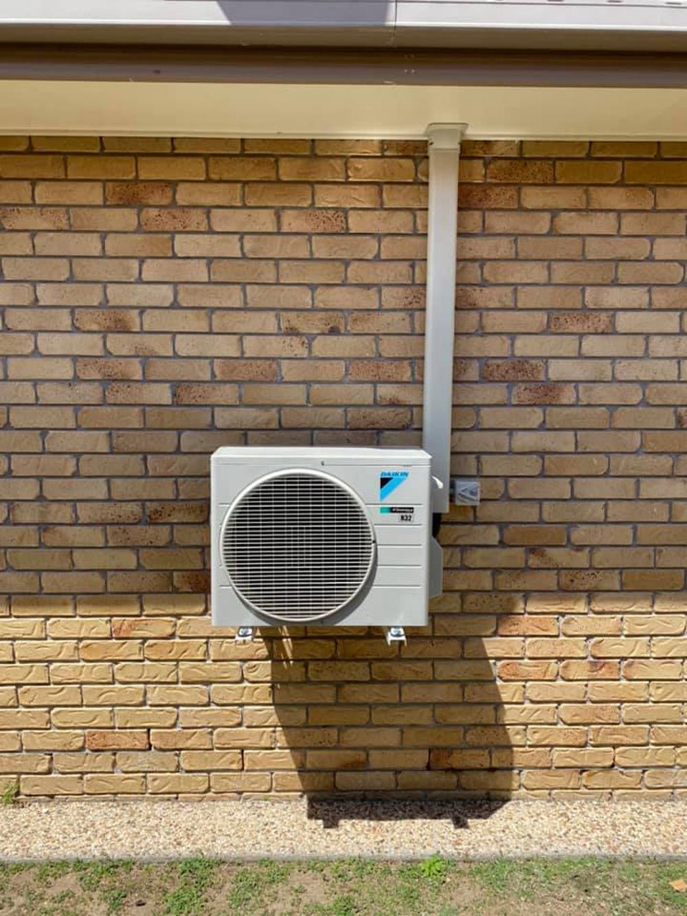 Outdoor Unit Of An Air Conditioning System Mounted On The Wall