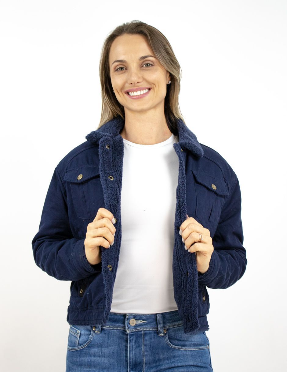 EXCLUSIVO BOUTIQUES       Chamarra Furor Vaquera Poliéster/Elastano Marino