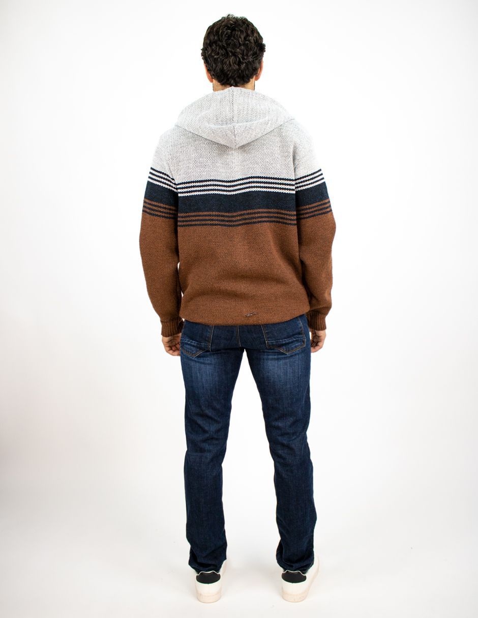 Suéter Furor Con Capucha Poliéster Café Combinado