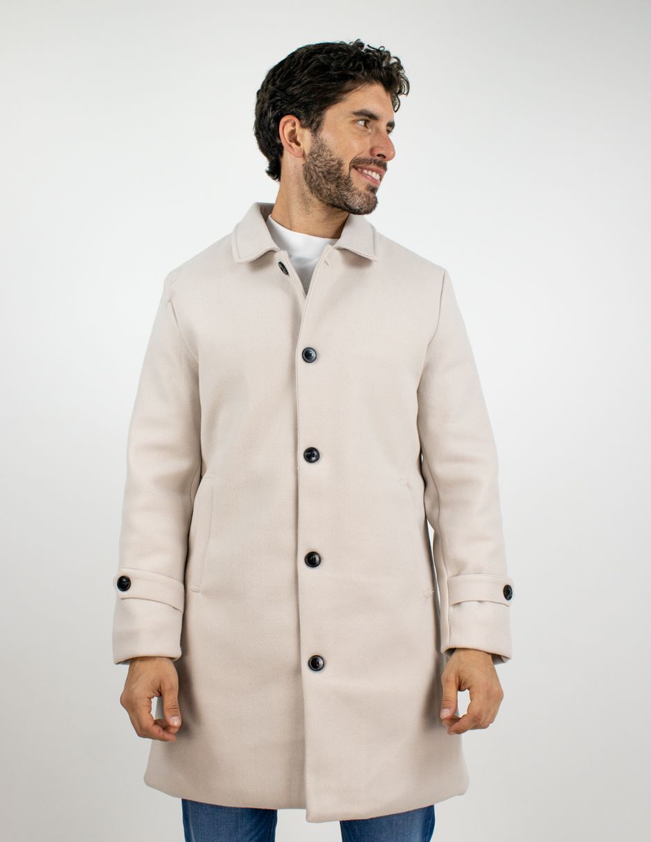 EXCLUSIVO BOUTIQUES T12700042 Abrigo Furor Botones Al Frente Forro Poliéster Beige