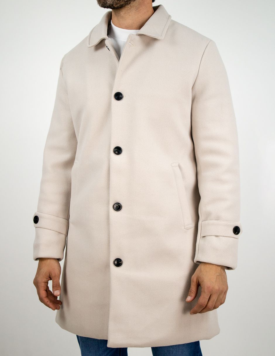 EXCLUSIVO BOUTIQUES T12700042 Abrigo Furor Botones Al Frente Forro Poliéster Beige