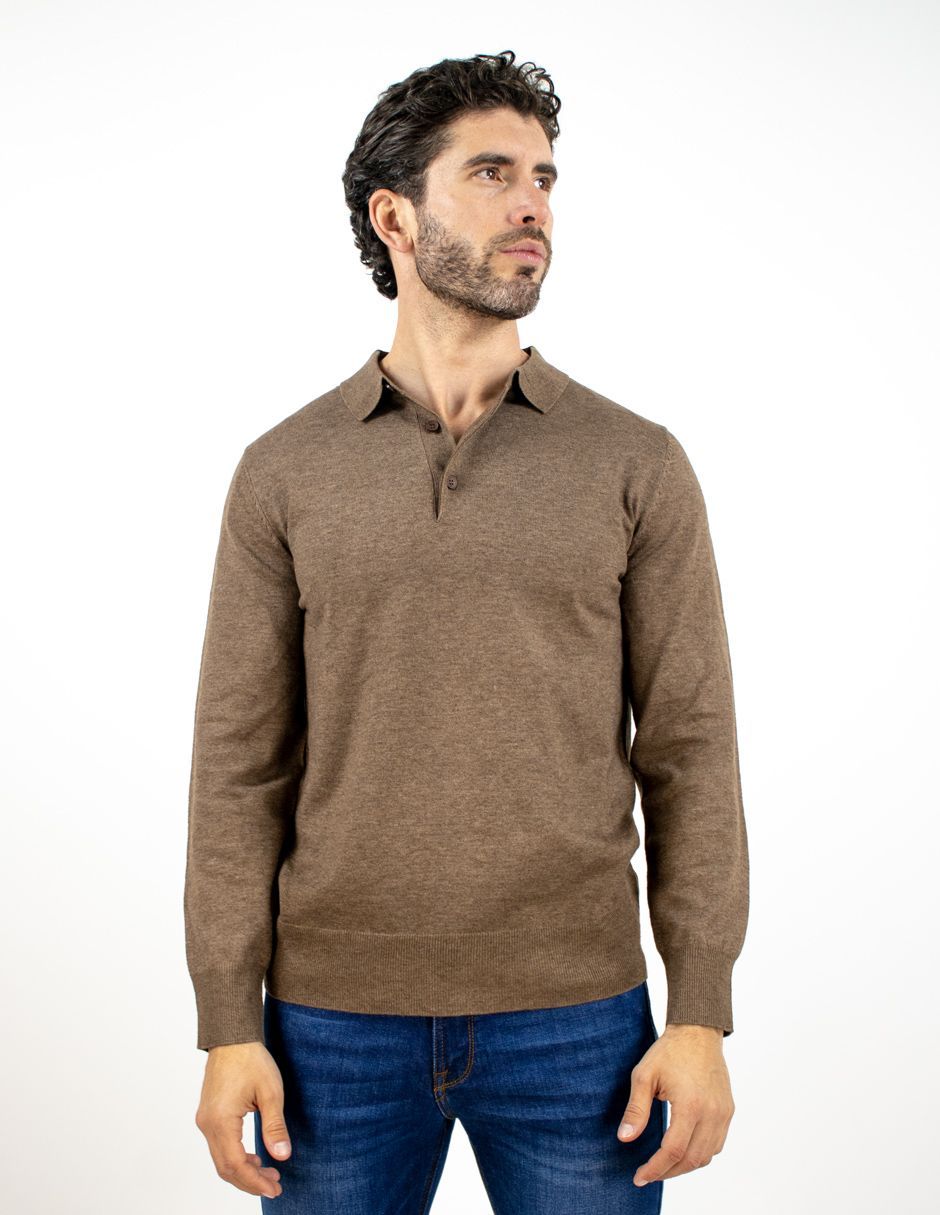 EXCLUSIVO BOUTIQUES T10303499 Camisa Furor Con Medio Zipper Y Cuello Viscosa Poliéster Chocolate