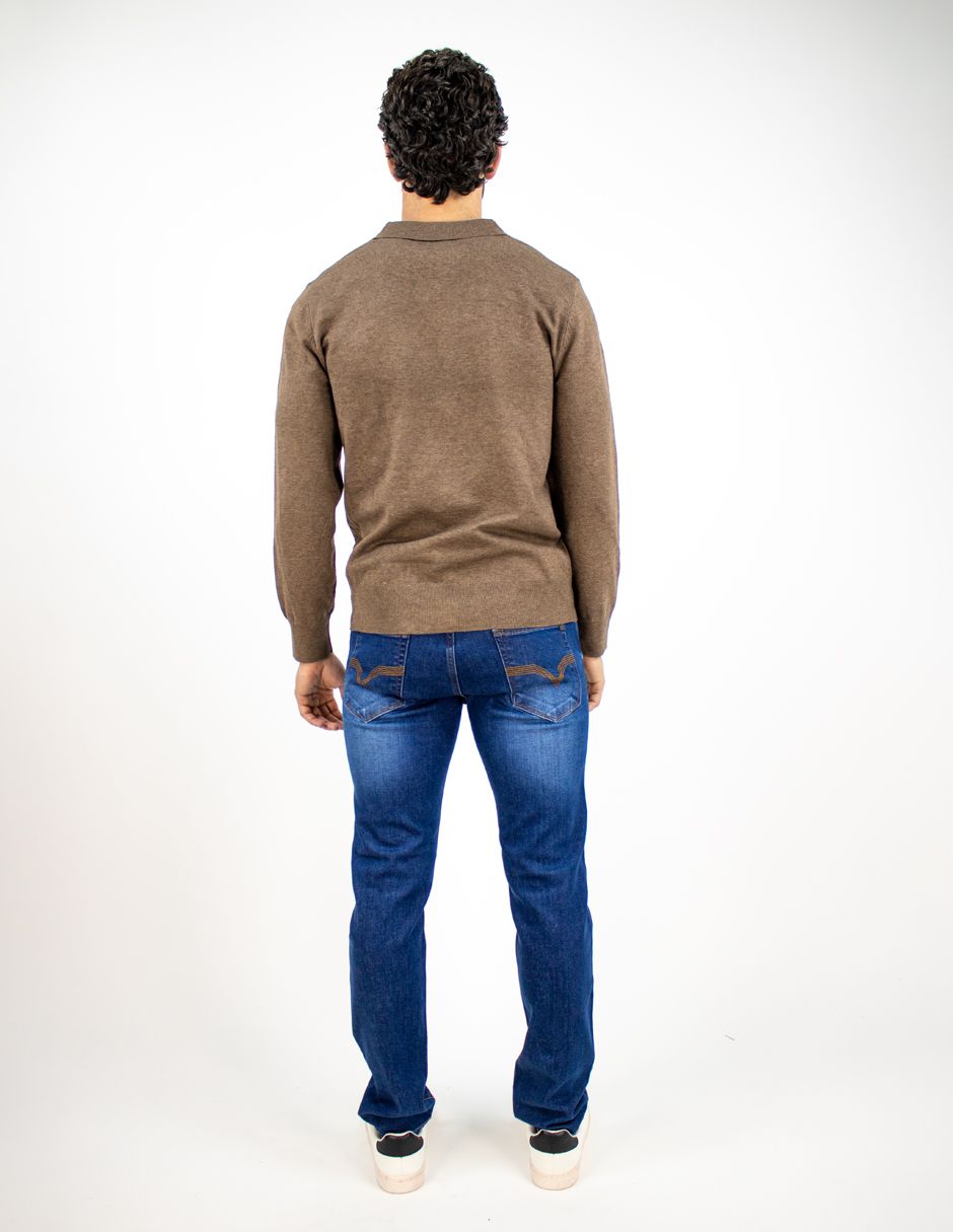 EXCLUSIVO BOUTIQUES T10303499 Camisa Furor Con Medio Zipper Y Cuello Viscosa Poliéster Chocolate