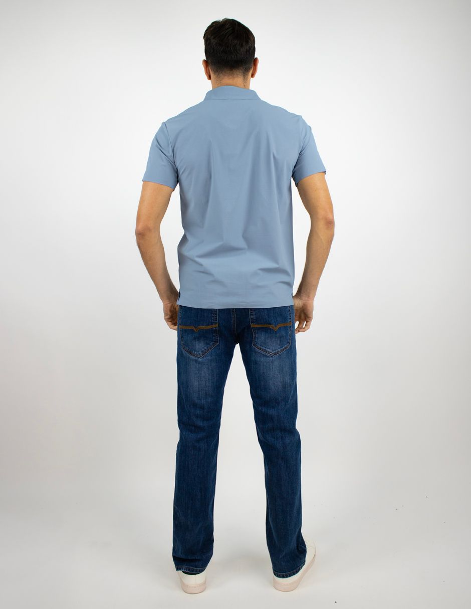 EXCLUSIVO BOUTIQUES T10404842 Camisa Furor Manga Corta Azul Denim
