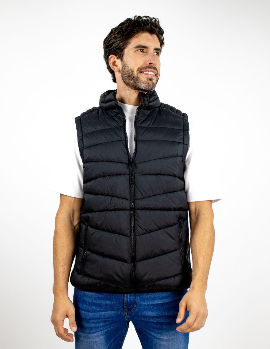 EXCLUSIVO BOUTIQUES T10700354 Chaleco Furor Puffer Cuello Alto Plus Poliamida Negro