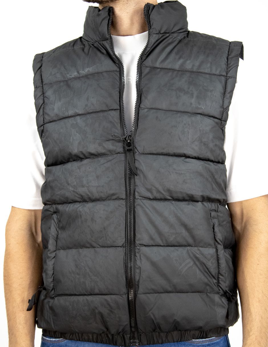 EXCLUSIVO BOUTIQUES T10700355 Chaleco Furor Puffer Cuello Alto Slim Fit Poliuretano Negro