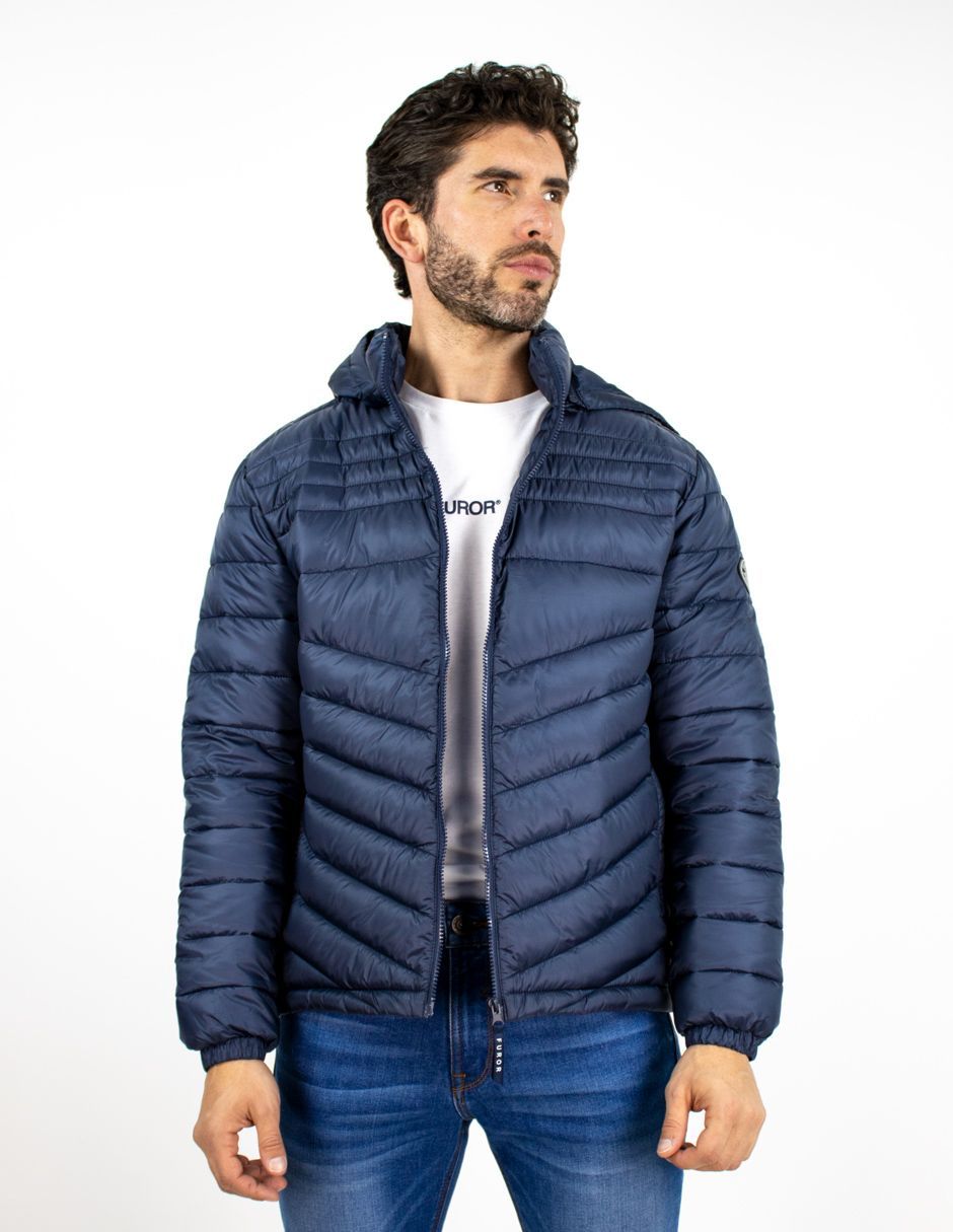EXCLUSIVO SUBURBIA 1824A Chamarra Furor Puffer Con Capucha Regular Poliamida Azul